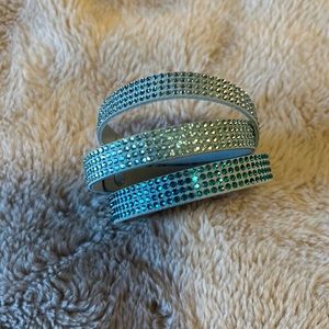Touchstone crystal suede rhinestone wrap bracelet